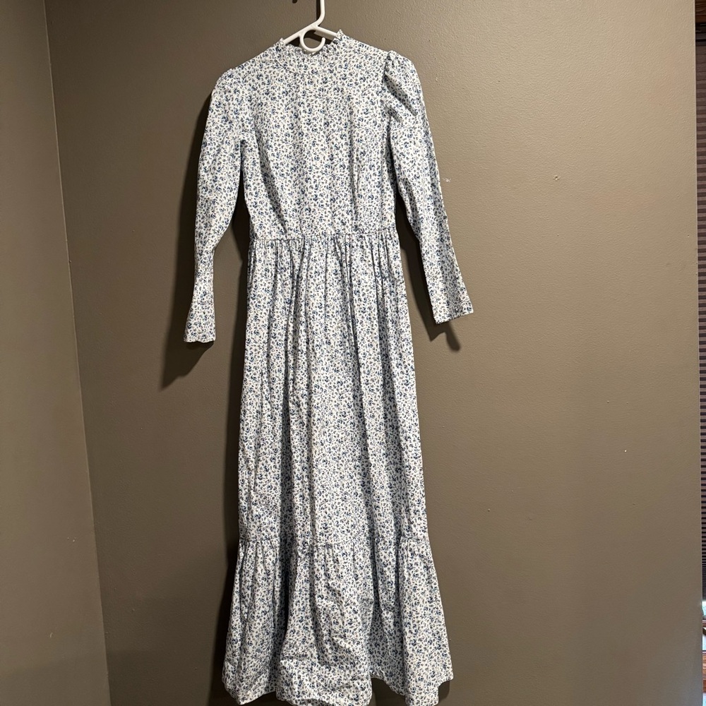 ASOS Floral Tiered 100% Cotton Maxi Cottage Core Modest Whimsical Dress US 4
